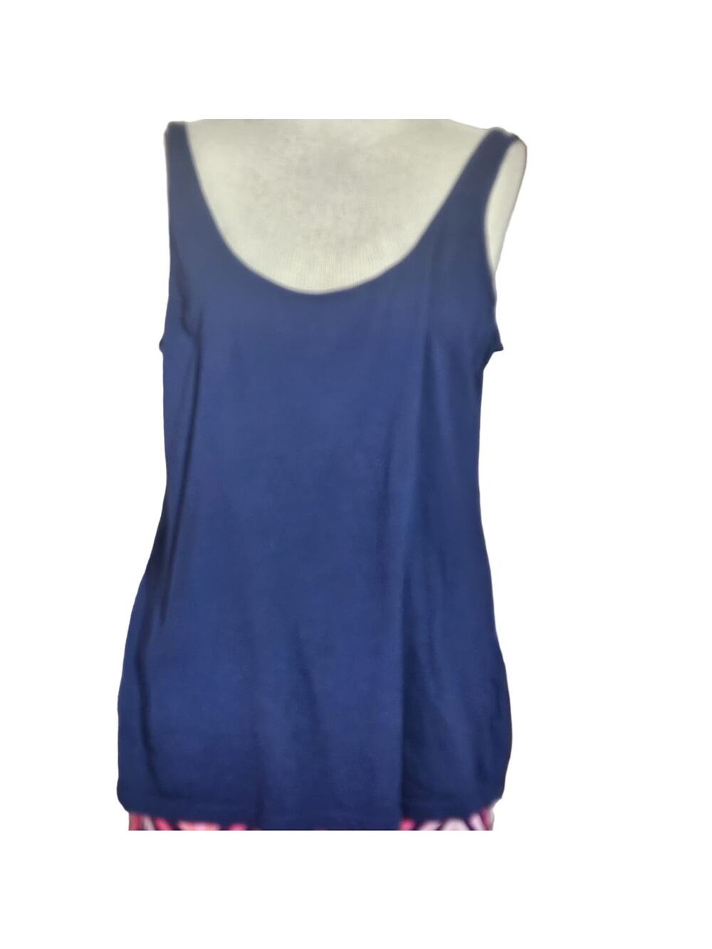 Navy Blue Cotton Tank Top Size XL Petite
